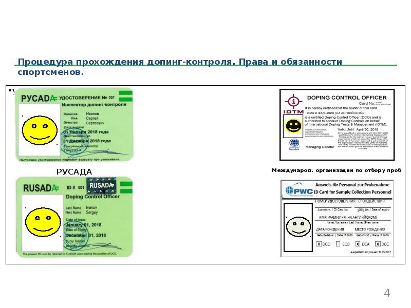 Процедура допинг контроля презентация