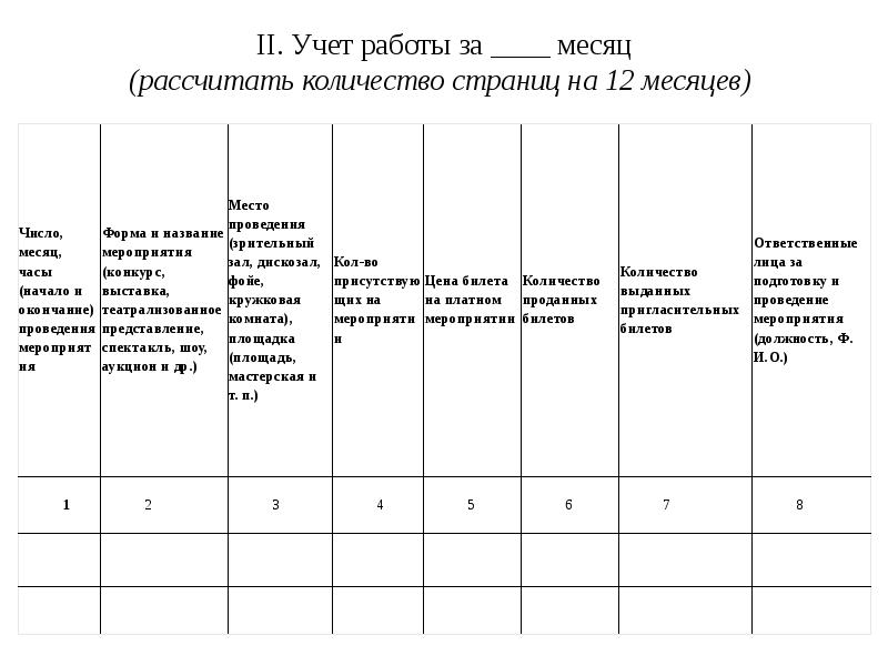 Журнал учета работы клубного учреждения образец