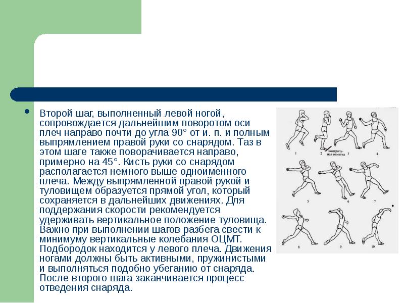 Техника метания снаряда презентация