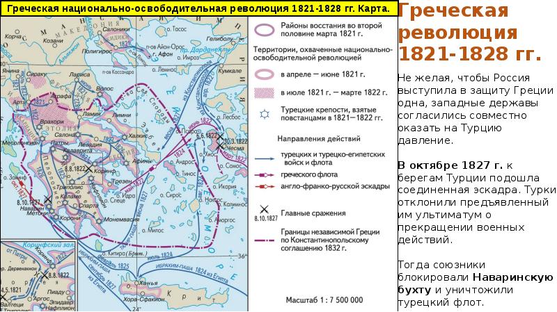 Греческое восстание карта