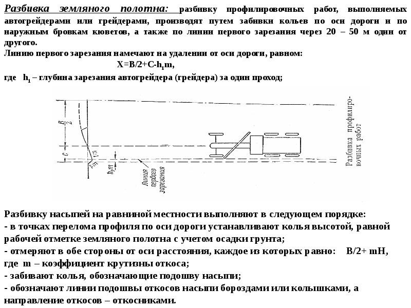 Ось дороги. Разбивка земляного полотна. Схема разбивки земляного полотна. Разбивка земляного полотна автомобильных дорог. Детальная разбивка земляного полотна.