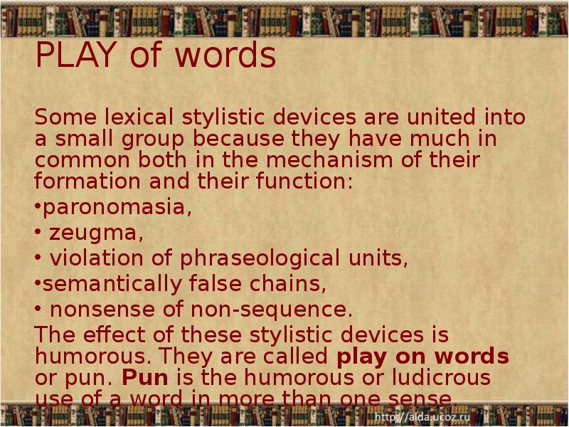 Lexical Stylistic Devices