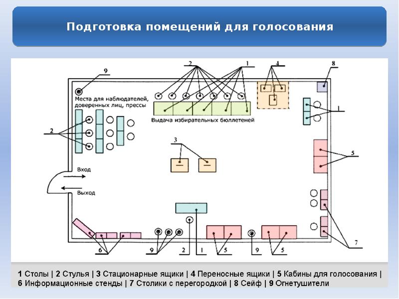 Схема избирательного участка помещения нарисовать