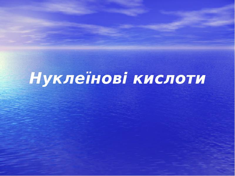 Нуклеїнові кислоти Нуклеїнові кислоти