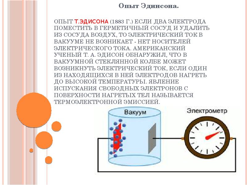 Электрический ток в вакууме проект