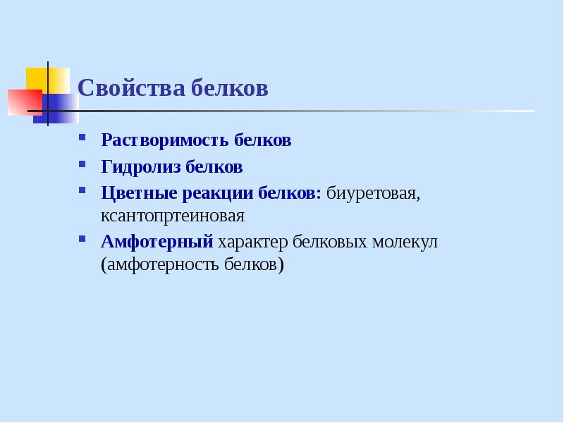 Свойства белков презентация