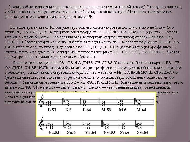 Обращение трезвучий план урока