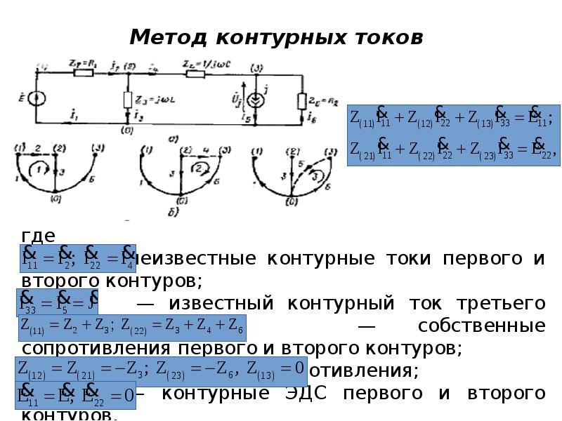 Метод контурных. Метод контурных токов с тремя контурами. Метод контурных токов с катушкой. Метод контурных токов для 3 контуров. Уравнения электрического равновесия цепи.