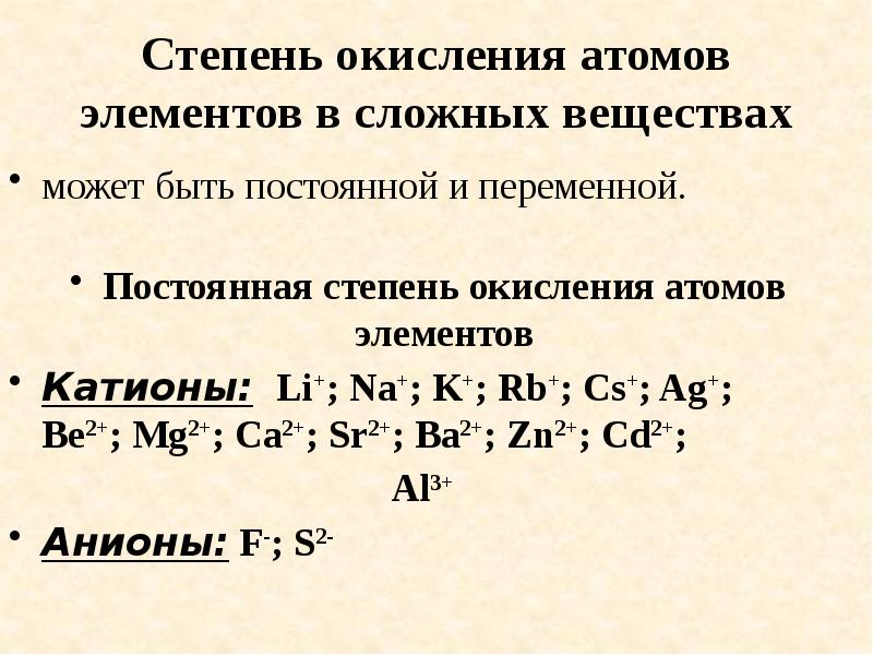 Степень окисления химия презентация