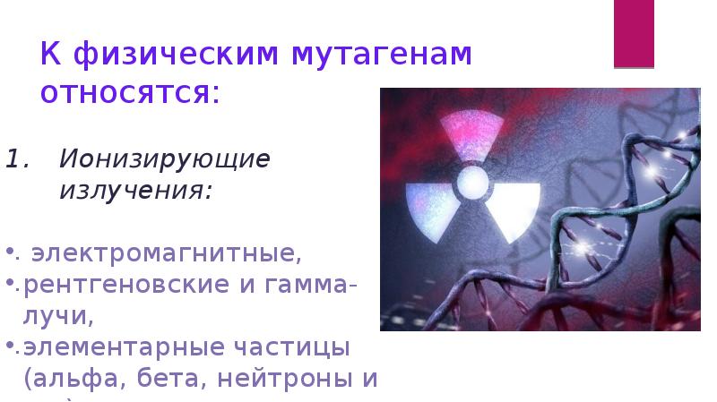 Ионизирующее излучение относится к факторам среды