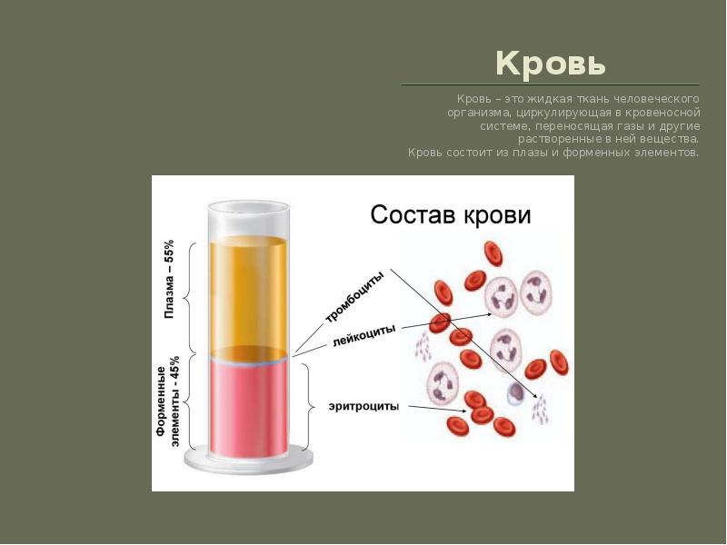 Физиологическая роль форменных элементов крови в организме презентация