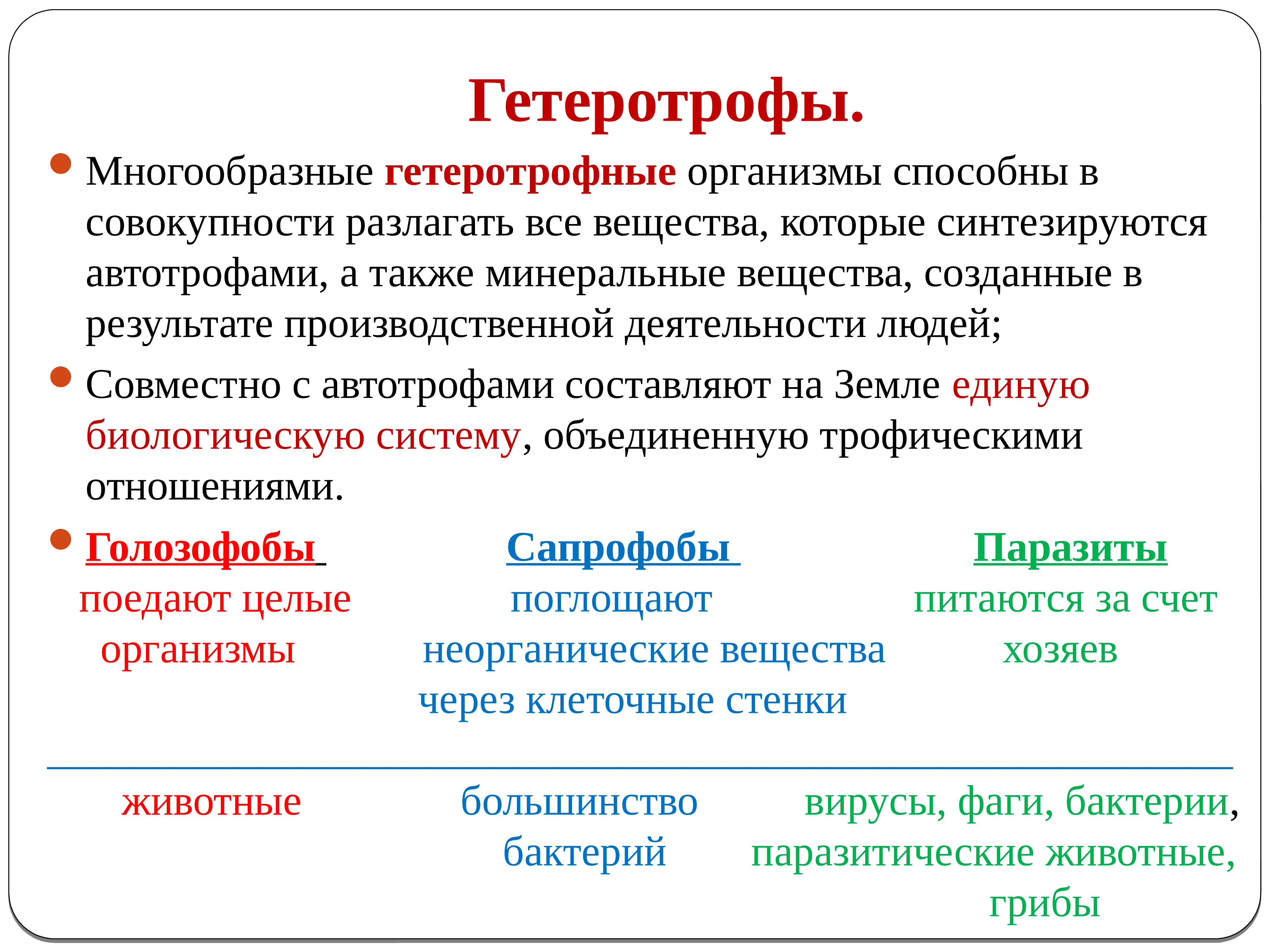 Автотрофный тип обмена веществ презентация