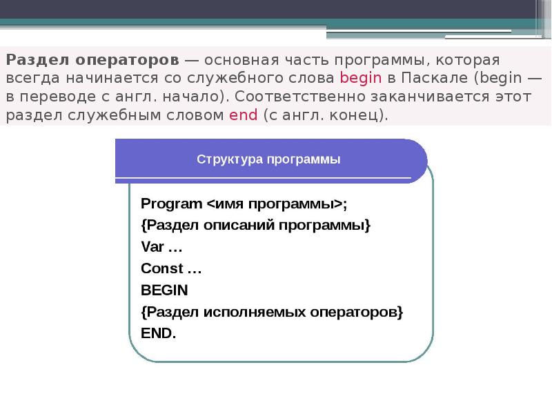 Паскаль язык структурного программирования презентация 10 класс семакин