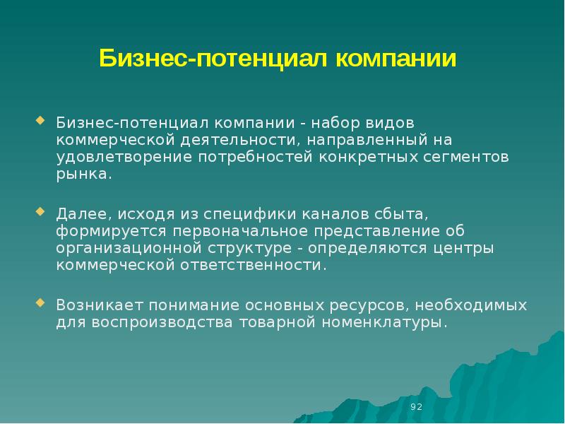 Рыночный потенциал предприятия презентация