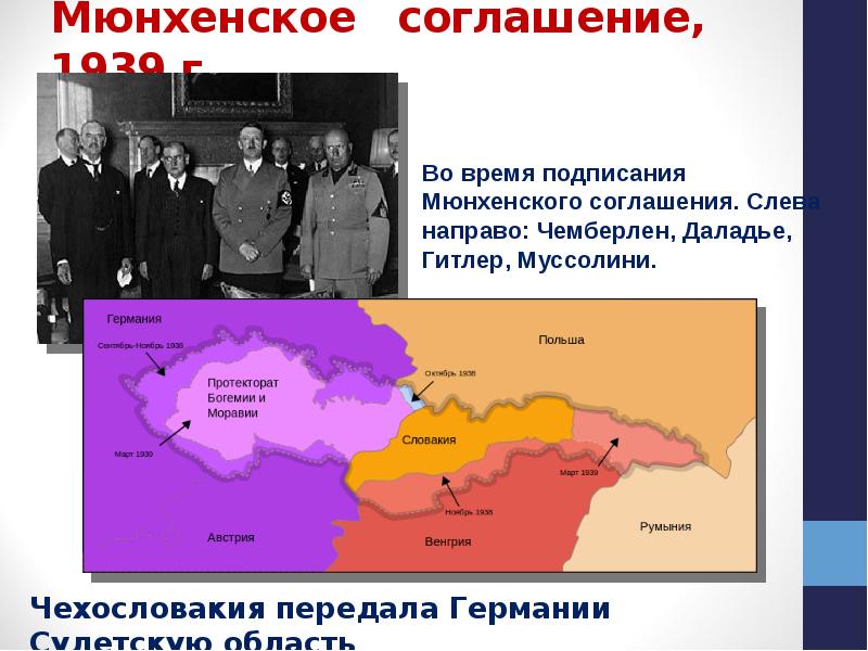 Мюнхенское  соглашение, 1939 г.