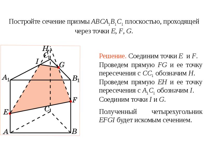 Нарисуйте различные по форме сечения треугольной призмы