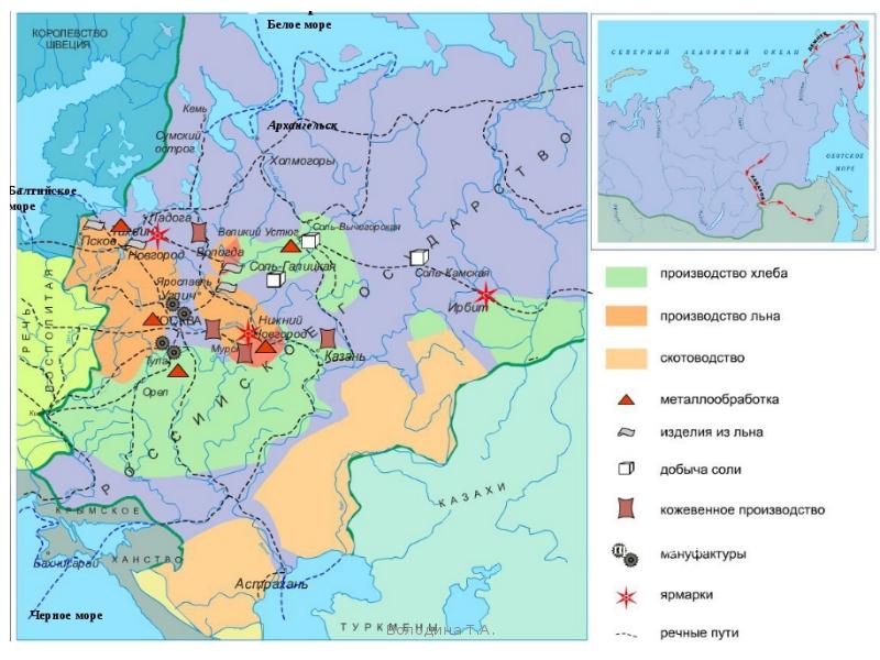 Проект экономическое развитие россии в 17 веке