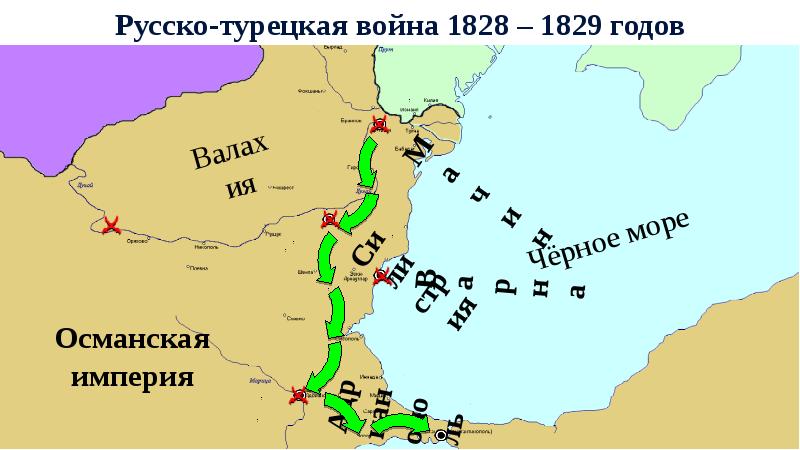 Русско турецкая война 1828 1829 карта егэ