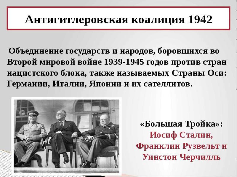 Международное сотрудничество в годы второй мировой войны антигитлеровская коалиция презентация