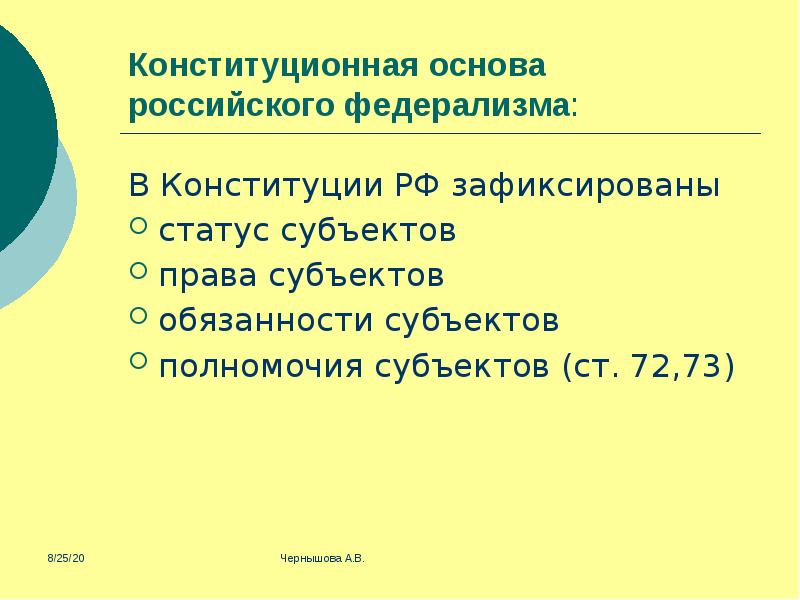 План основы конституционного права