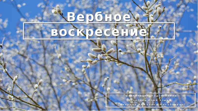 Воскресенье как пишется день. Вербное воскресенье презентация.