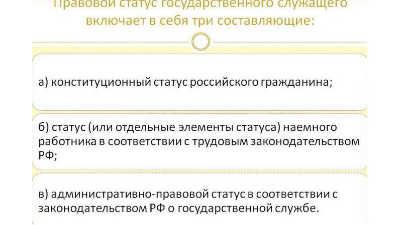 Административно правовой статус госслужащих презентация