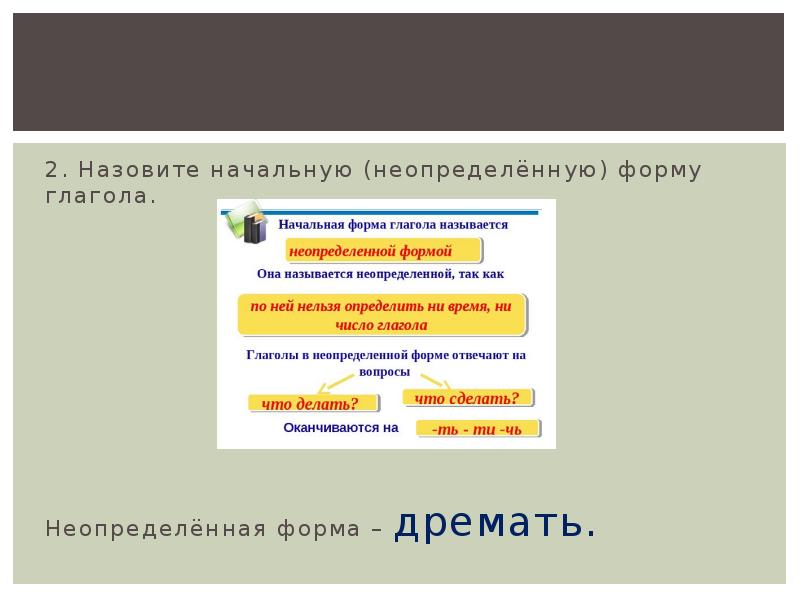 Начальная форма глагола 3 класс школа россии презентация