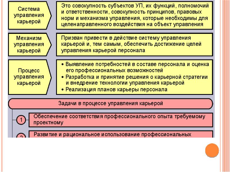 Совокупность субъектов. Процесс управления карьерой. Формы управления карьерой. Основные условия управления карьерой. Задачи управления карьерой.