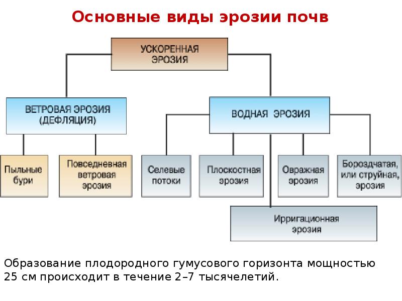 Эрозия почвы схема