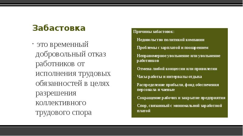 Презентация на тему право на забастовку