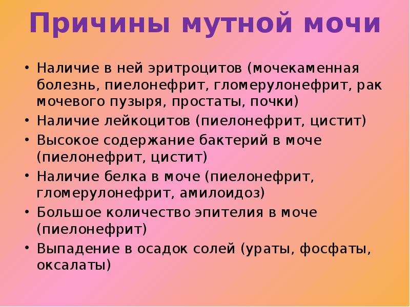 Мутная моча у женщины