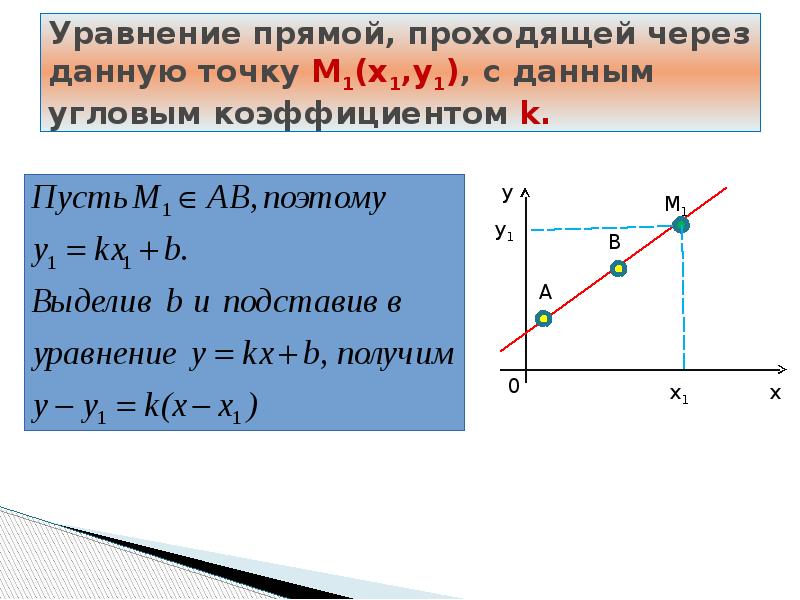 Прямая на плоскости угловой коэффициент прямой. Уравнение прямой проходящей через данную точку. Уравнение прямой проходящей через две точки с угловым коэффициентом. Уравнение прямой с угловым коэффициентом пример. Коэффициенты уравнения прямой.