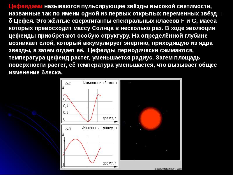 Переменные и новые звезды презентация