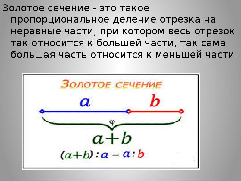 Золотое сечение в науке проект