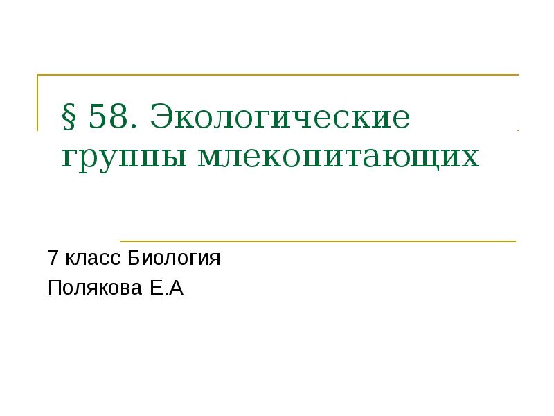 Экологические группы млекопитающих презентация 8 класс