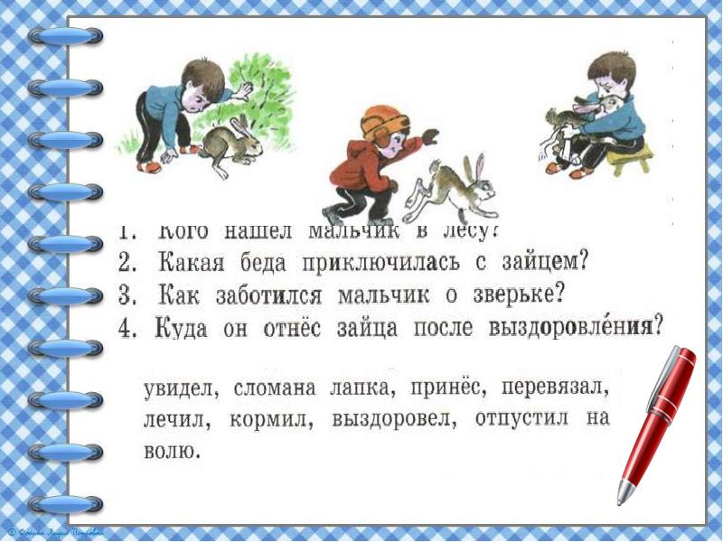 Составление текста по рисунку и опорным словам 1 класс школа россии презентация