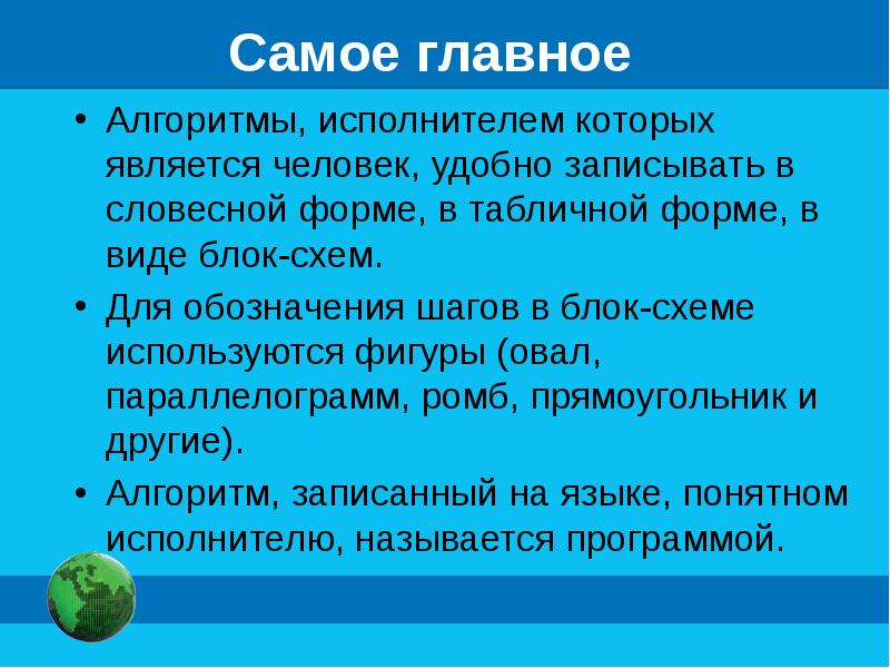 Формы записи алгоритмов презентация