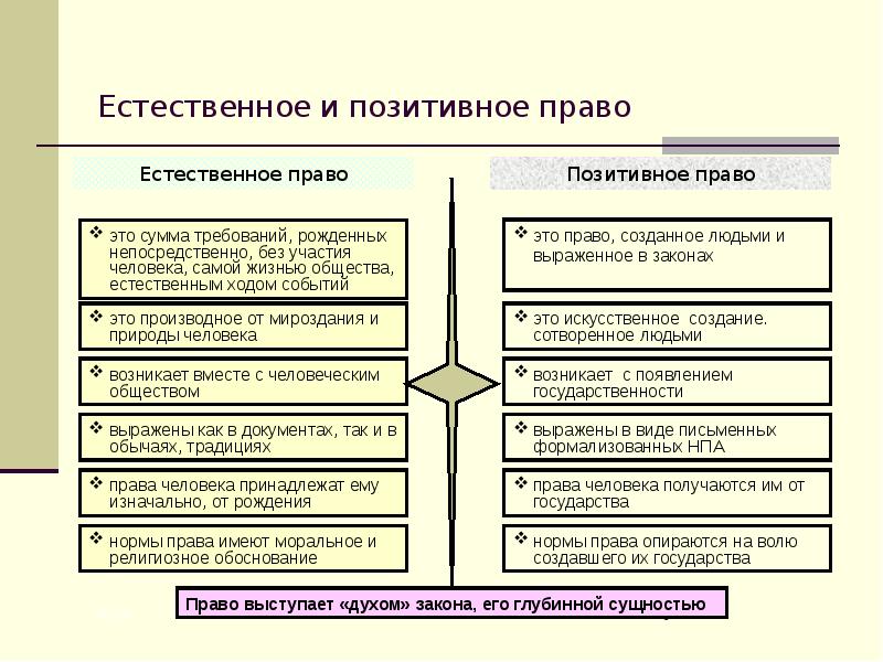 Презентация виды права