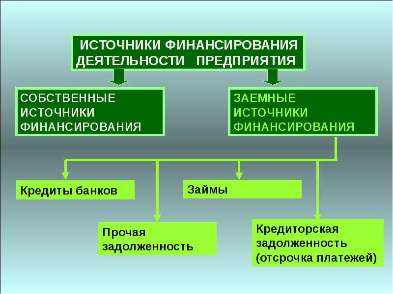 К внешним источникам финансирования проекта относятся