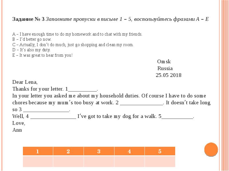 План для письма по английскому языку огэ