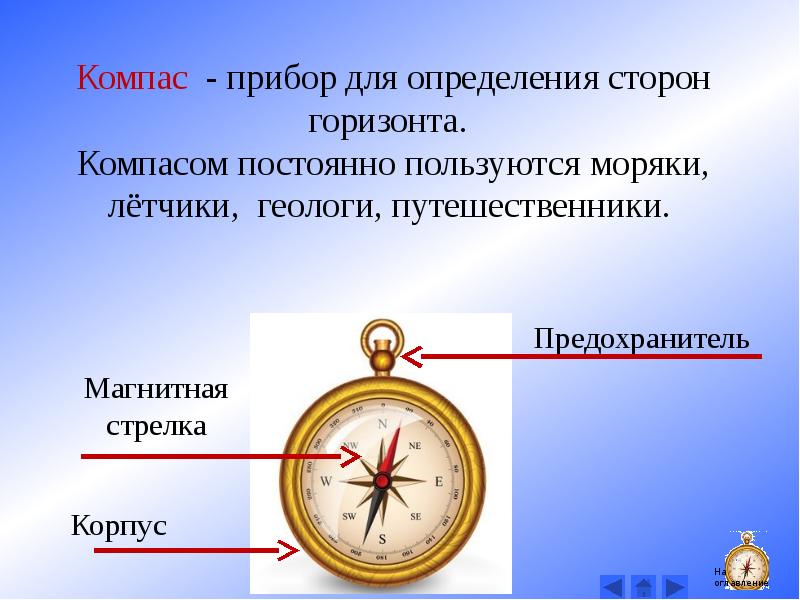 Презентация ориентирование на местности по компасу