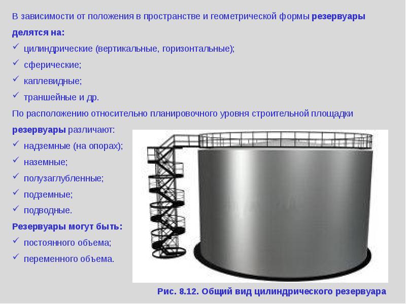 Виды резервуаров презентация