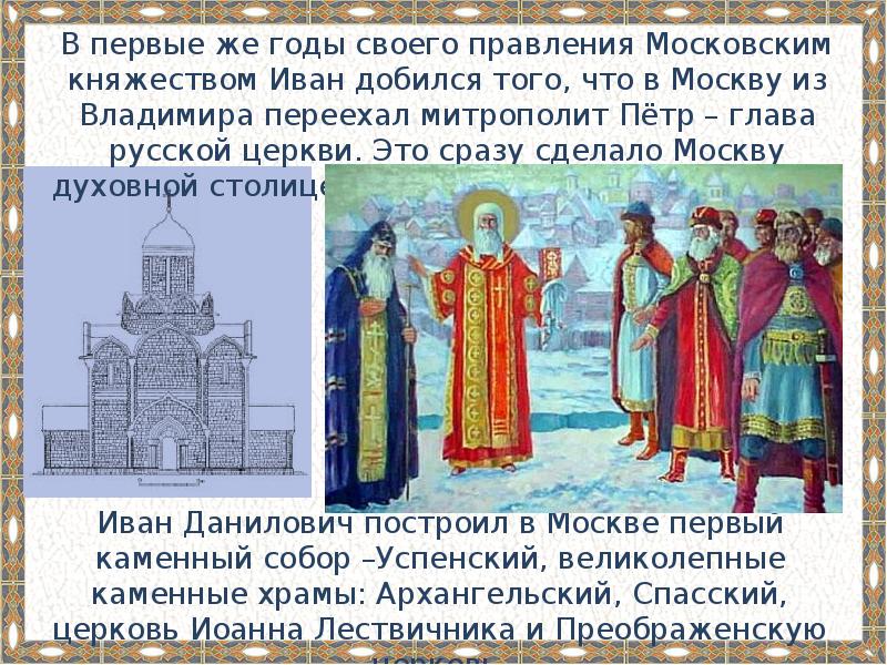 Первый русский глава церкви. Митрополичья Кафедра Калита.