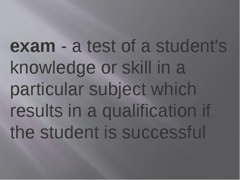 Exam vs Test