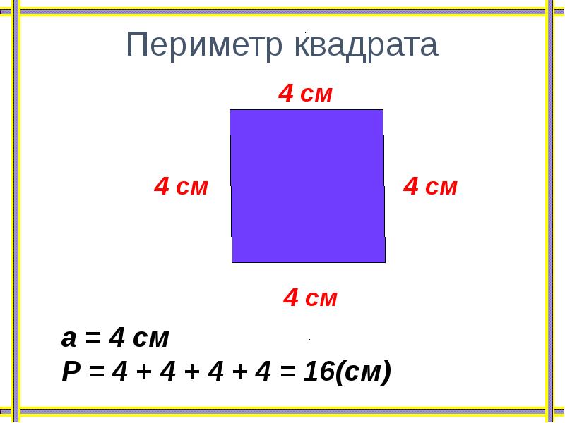 Урок квадрат. Периметр квадрата 2 класс. Периметр квадрата 4 класс. Периметр квадрата 4 см. Как найти периметр квадрата 4 класс.