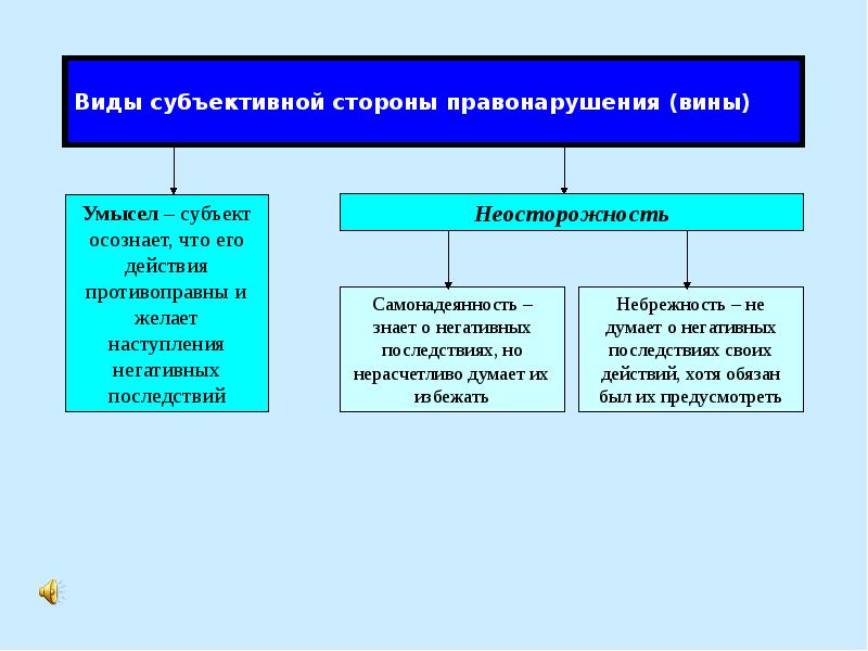 Вина как обязательный признак субъективной стороны преступления проект