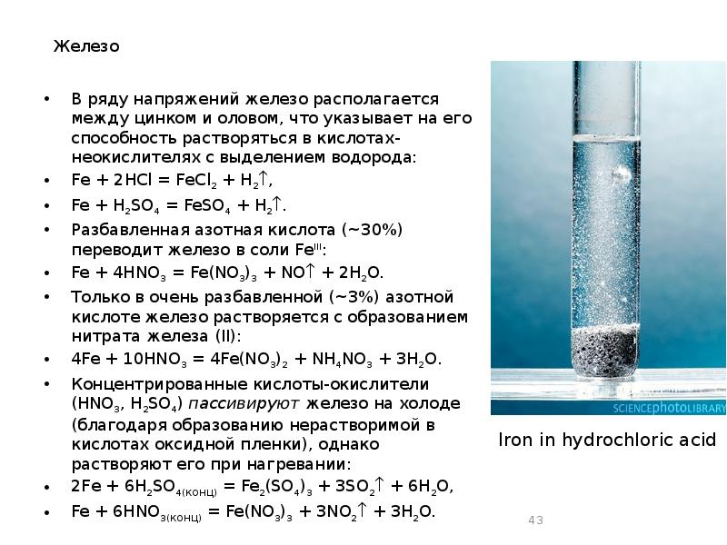 Соляная кислота и вода