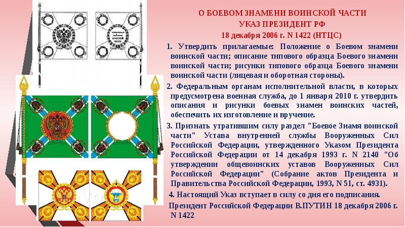 Презентация по обж боевое знамя воинской части символ воинской чести доблести и славы