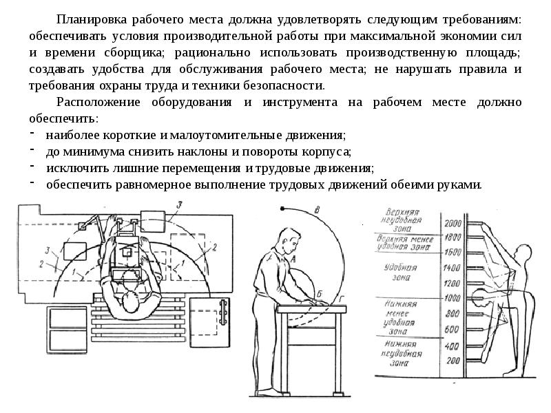 Описание рабочего места. Требования к рабочему месту слесаря. Составление схемы рабочего места станочника. Эргономика рабочего места слесаря. Требования к планировке рабочего места.