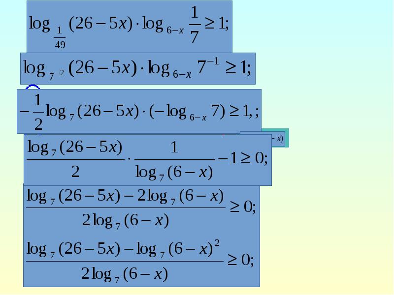 Решение логарифмических неравенств методом рационализации презентация